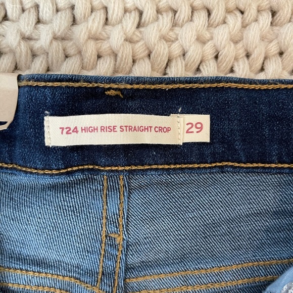 724 Levi Strauss High Rise Slim Straight Cropped Jeans - Picture 4 of 7